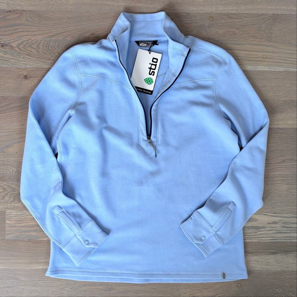 NWT Stio Turpin Fleece 1/2 Zip Pullover Sweatshirt Wind River Blue Women’s XL